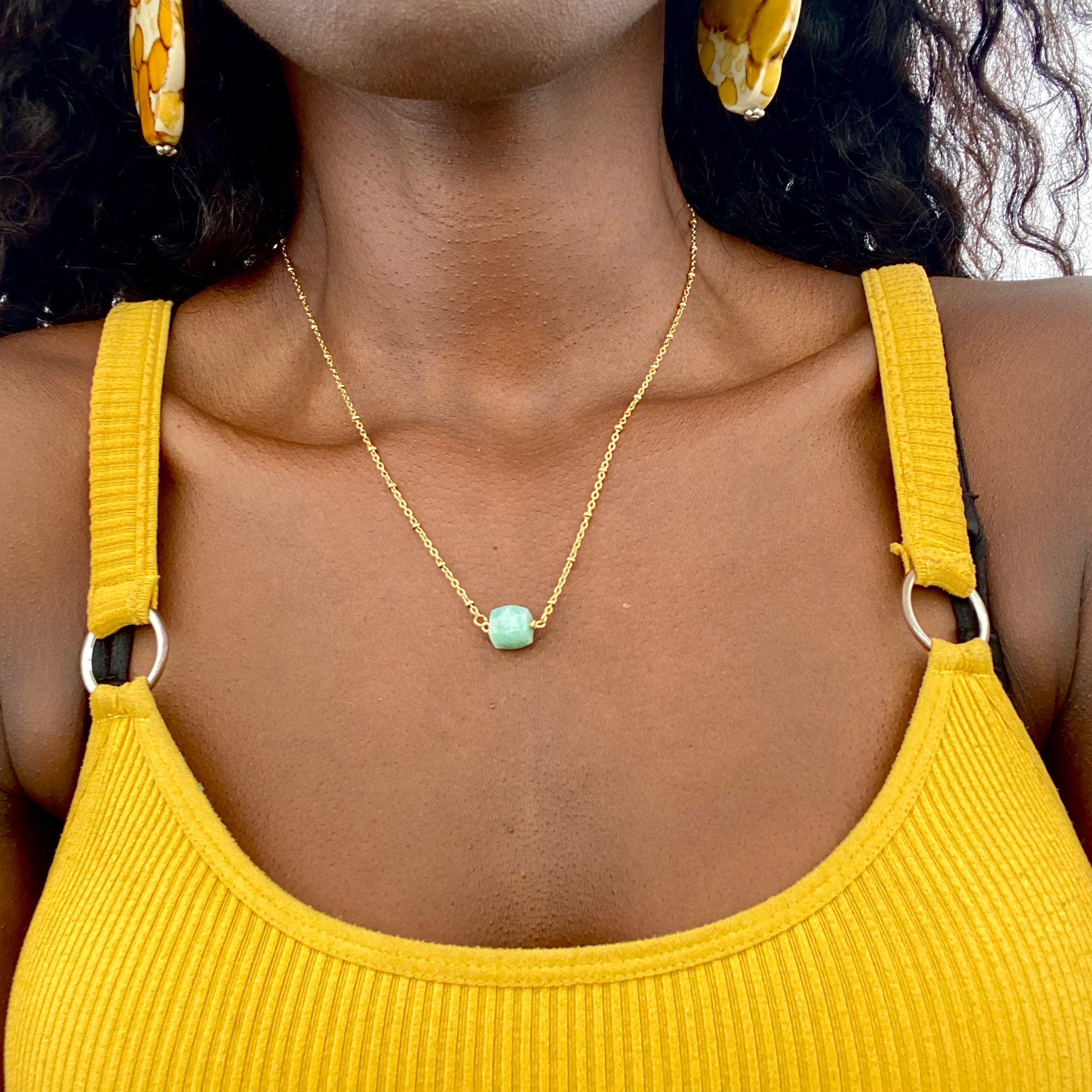 Amazonite Drop Necklace